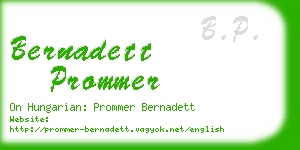 bernadett prommer business card